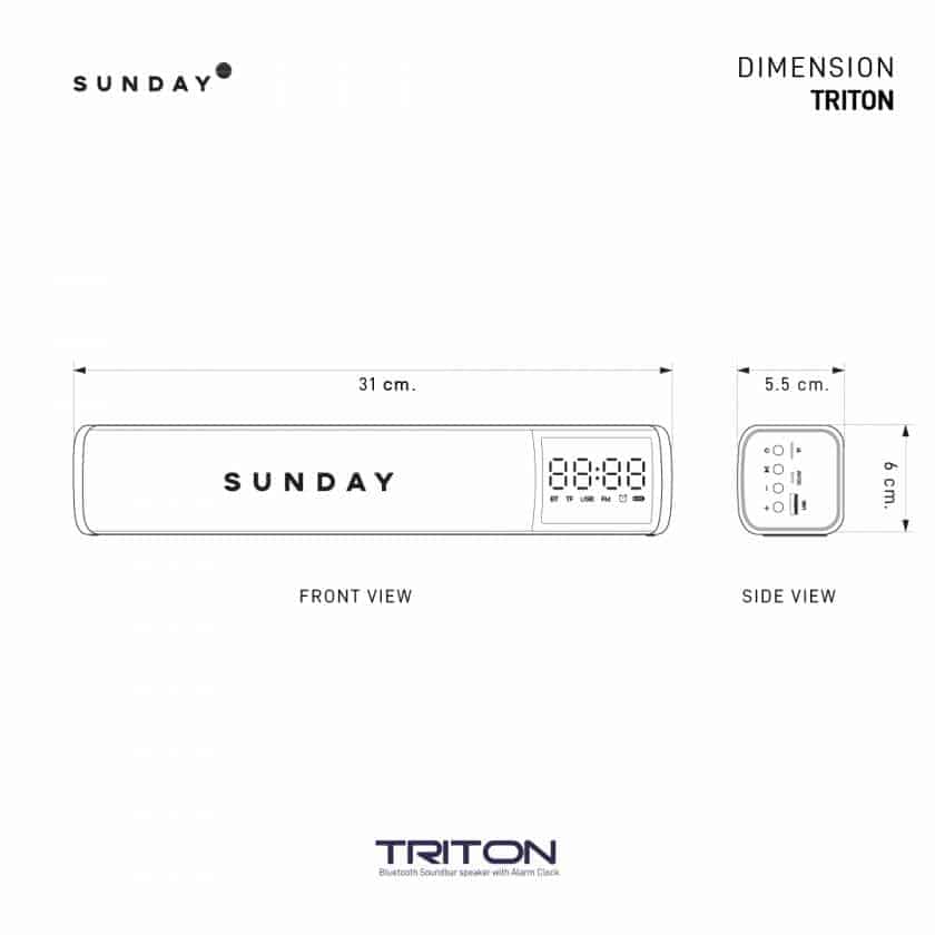 Triton Bluetooth Speaker with Alarm Clock - Image 7