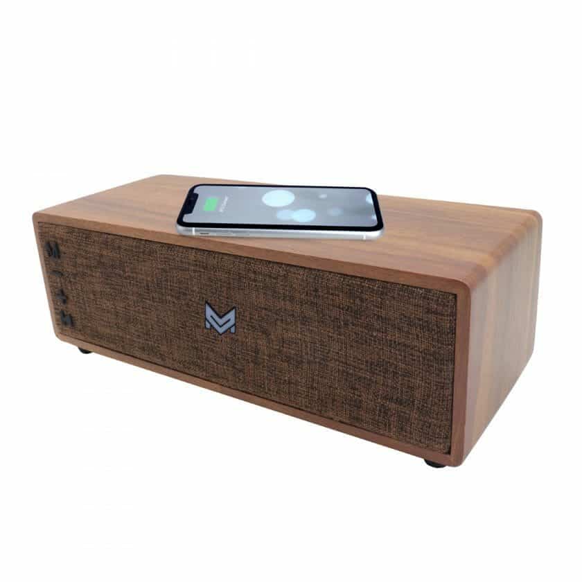 MARVIS Wireless Charger Bluetooth Speaker (Brown) - Image 3