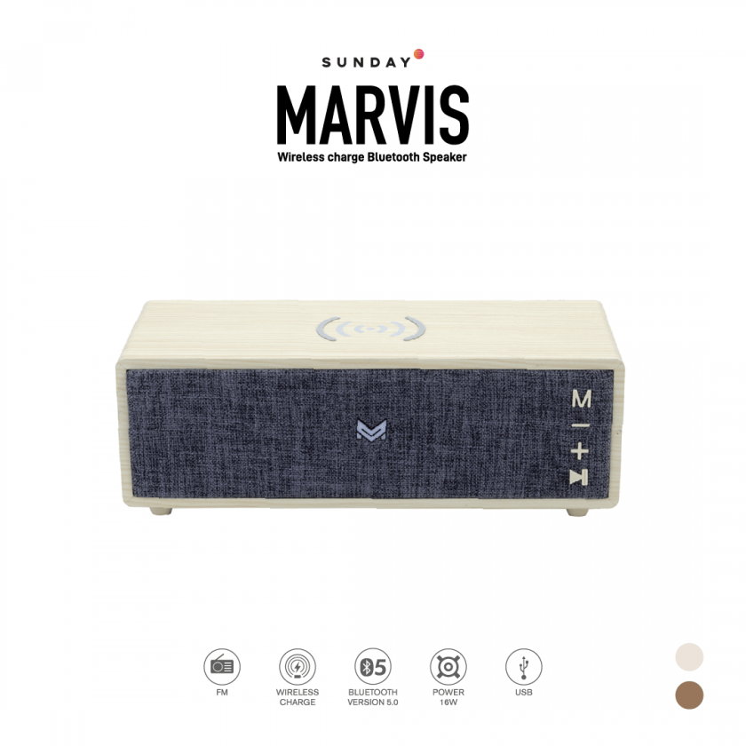 MARVIS Wireless Charger Bluetooth Speaker (Ivory)