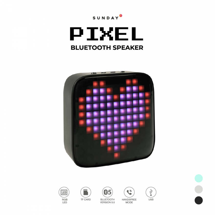 Sunday Pixel Bluetooth Speaker Black