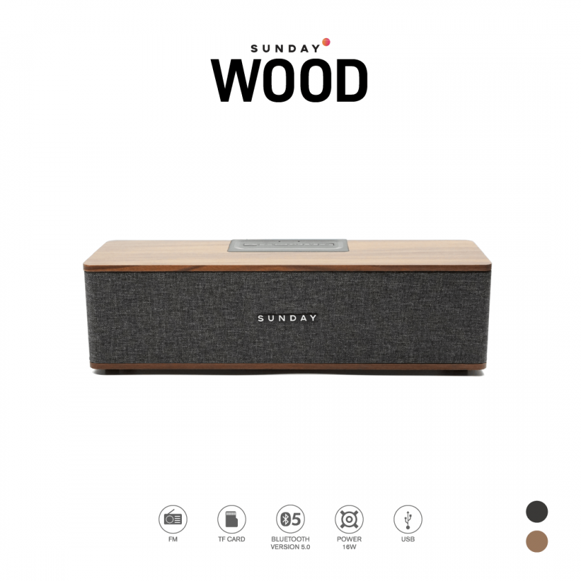 Sunday Wood Black Bluetooth Speaker