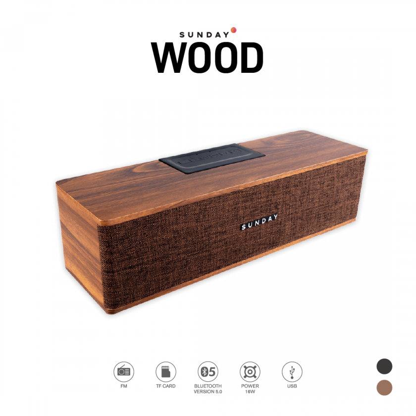 SUNDAY WOOD BROWN BLUETOOTH SPEAKER