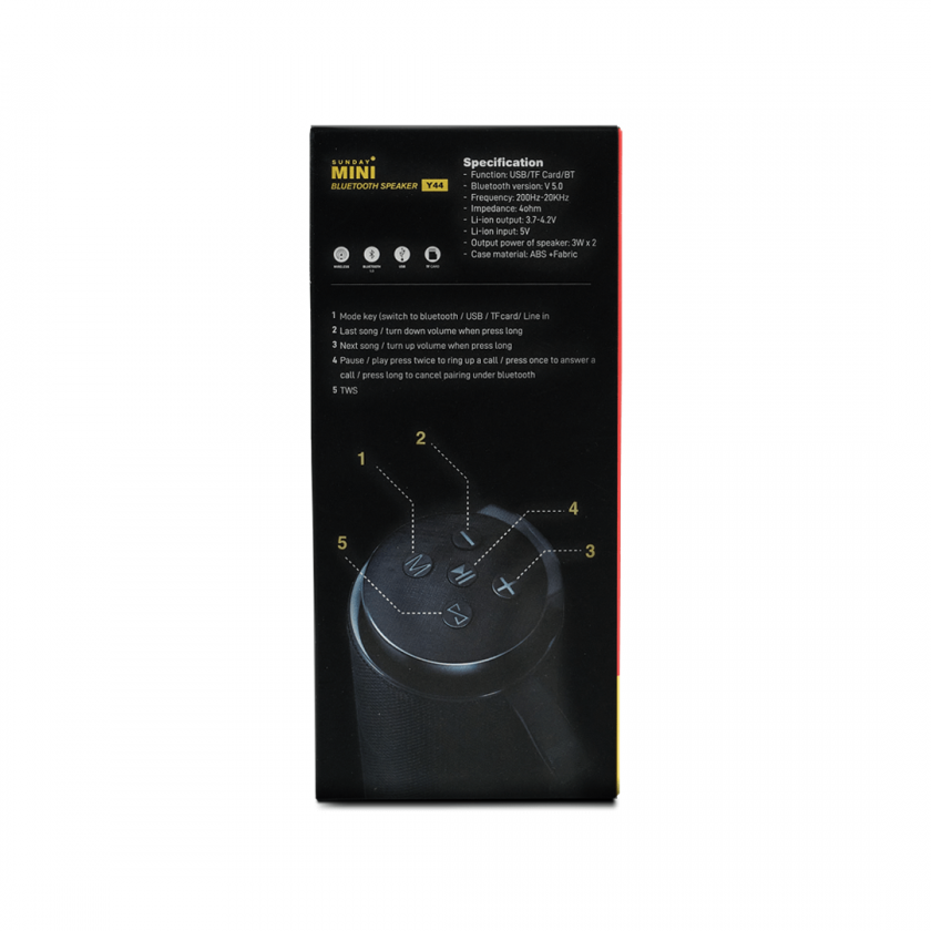 Sunday Mini Bluetooth Speaker Black - Image 4
